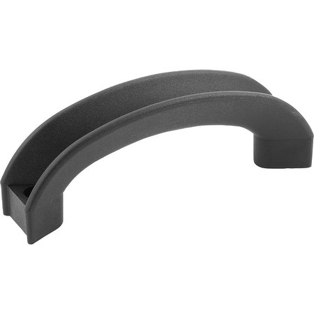 Arch Pull Handle A=114 L=134, H=48, Thermoplastic Black Grey, D=6,5